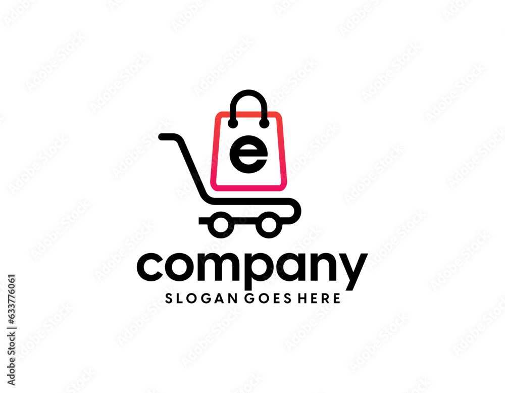 shop logo with bag icon for e commerce and store logo shop logo with bag icon for e commerce and store logo