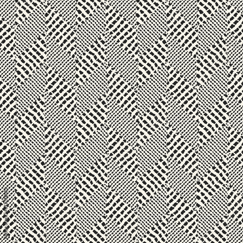 Monochrome Irregularly Dashed Textured Herringbone Pattern