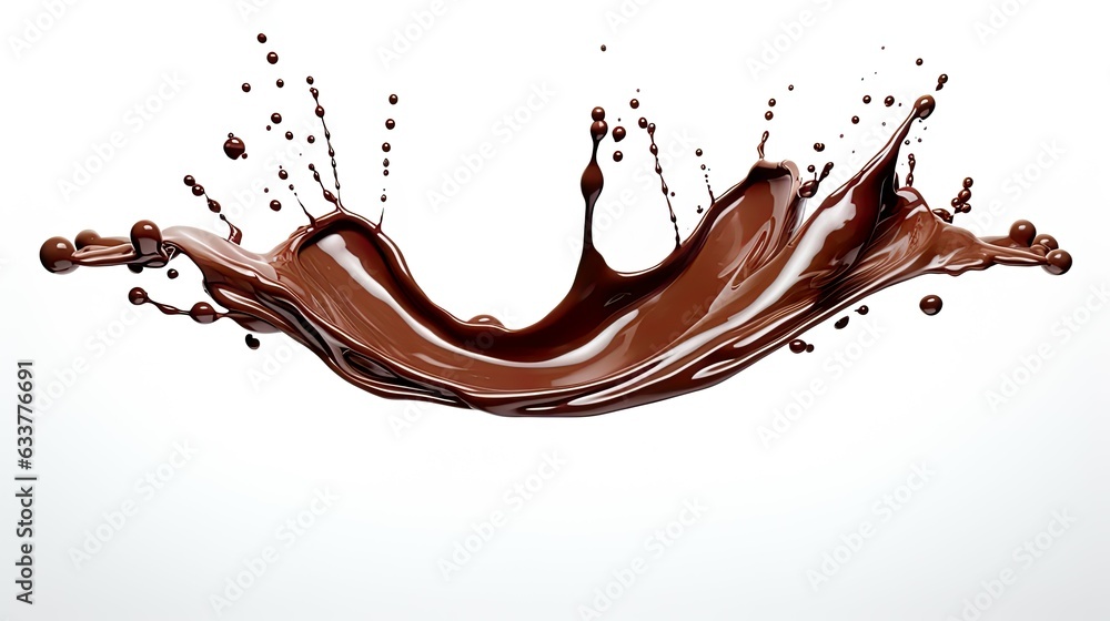 chocolate Liquid Drop Splashing on White Background chocolate Liquid Drop Splashing on White Background