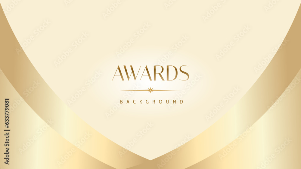 Obraz premium Pastel cream gold award graphic background. Modern glitter template sparkling elegant luxury premium corporate abstract design.