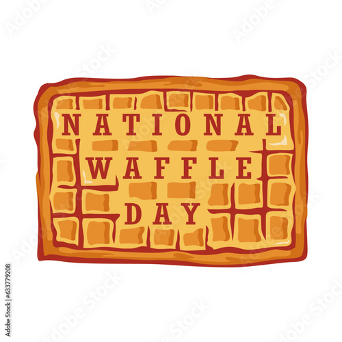 national waffle day vector illustration