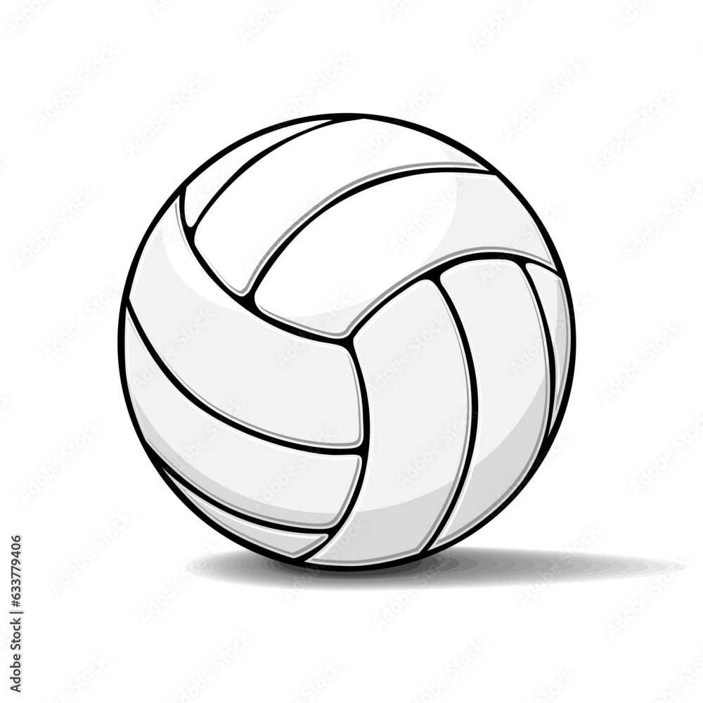 Classic white volleyball ball. Vector on transparent background