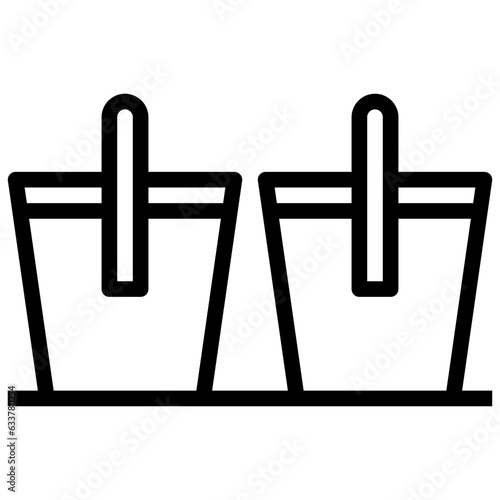 BUCKET line icon,linear,outline,graphic,illustration