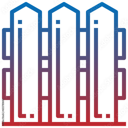 PICKET FENCE line icon,linear,outline,graphic,illustration