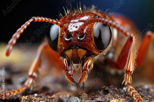 Beautiful ant, close up detailed focus stacked photo. Macro shot.