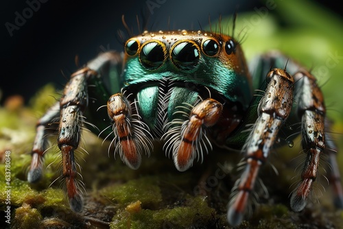 Beautiful spider, close up detailed focus stacked photo. Macro shot. © DenisNata