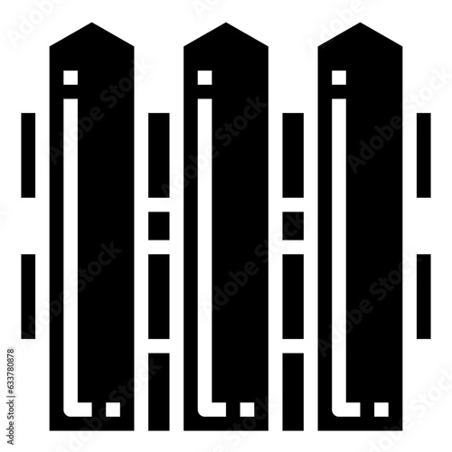 PICKET FENCE line icon,linear,outline,graphic,illustration