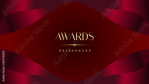 Red maroon golden royal awards background graphics lines stripes breaking news elegant shine modern blended template luxury premium corporate abstract design template banner certificate dynamic shape.
