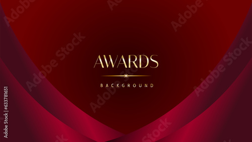 Red maroon golden royal awards background graphics lines stripes breaking news elegant shine modern blended template luxury premium corporate abstract design template banner certificate dynamic shape.