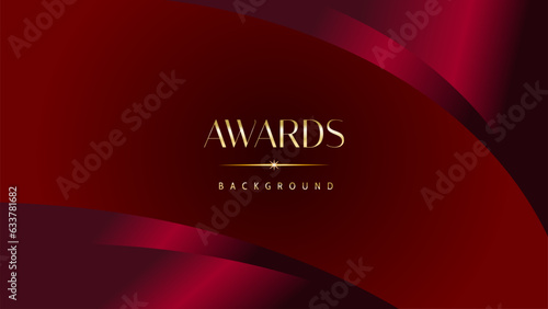 Red maroon golden royal awards background graphics lines stripes breaking news elegant shine modern blended template luxury premium corporate abstract design template banner certificate dynamic shape.