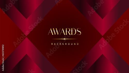 Red maroon golden royal awards background graphics lines stripes breaking news elegant shine modern blended template luxury premium corporate abstract design template banner certificate dynamic shape.