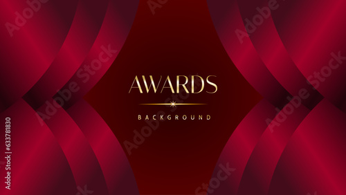 Red maroon golden royal awards background graphics lines stripes breaking news elegant shine modern blended template luxury premium corporate abstract design template banner certificate dynamic shape.