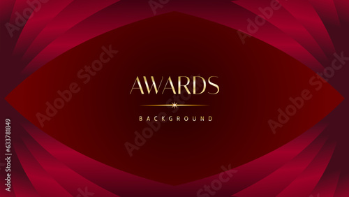 Red maroon golden royal awards background graphics lines stripes breaking news elegant shine modern blended template luxury premium corporate abstract design template banner certificate dynamic shape.