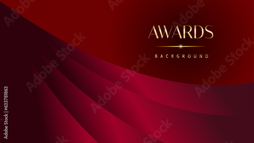 Red maroon golden royal awards background graphics lines stripes breaking news elegant shine modern blended template luxury premium corporate abstract design template banner certificate dynamic shape.