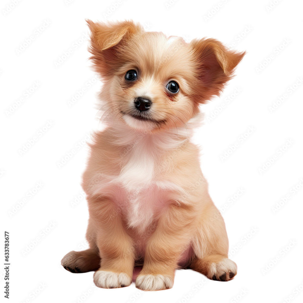Cute puppy stands on transparent background Cute puppy stands on transparent background