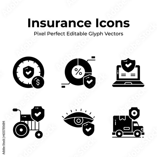 A well designed icons set of insurance, ready to use in your next project, download this premium vectors