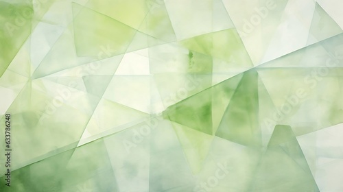 Abstract background with green triangular shapes.