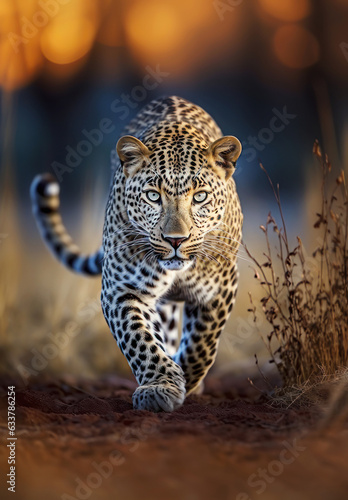 Close-up of a beautiful leopard walking © giedriius
