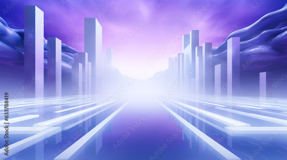 Abstract background with speed motion blur in the tunnel. Abstract futuristic background with glowing lines. 
