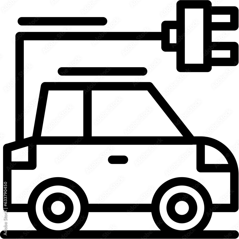 Car with charging symbol Icon Car with charging symbol Icon