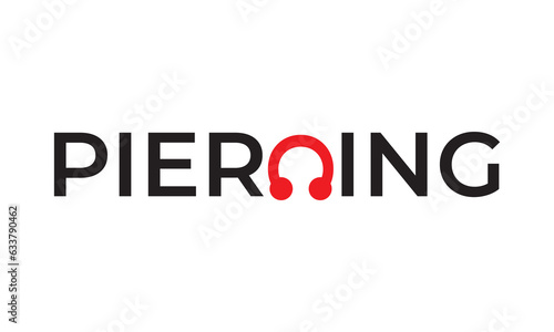 Vector set of logos studio piercing, pierced
