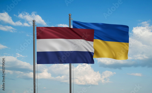 Ukrain and Netherlands flag