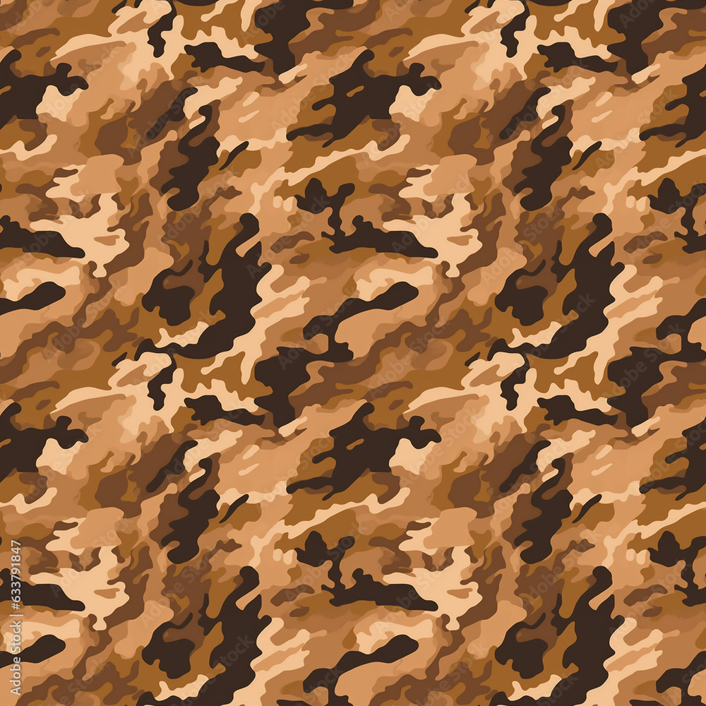 Fototapeta premium Seamless desert brown camo pattern