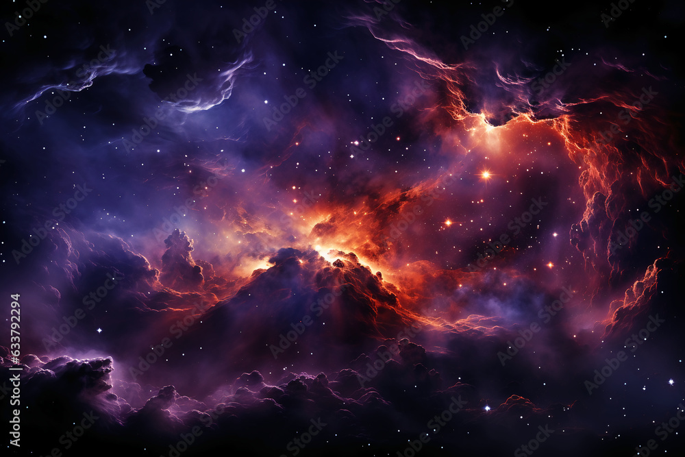Deep space stars galaxy neon purple colors. AI generative Deep space stars galaxy neon purple colors. AI generative