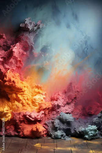 Fantasy colors Studio Backdrop Grunge Background. AI generative