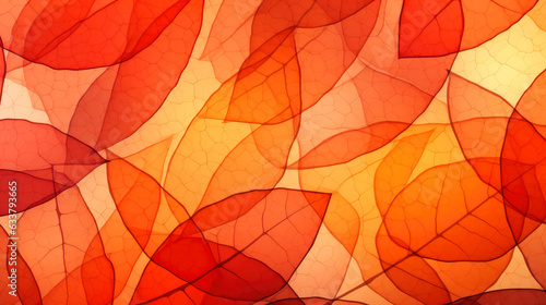 Autumn leaves red and orange background. Generative AI