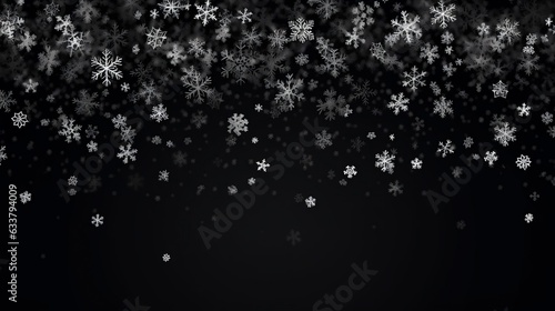 Black and white background with snowflakes falling