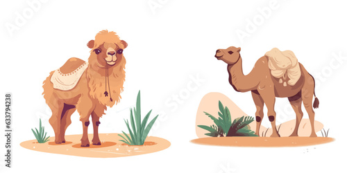cute camel cartoon vector element clip art