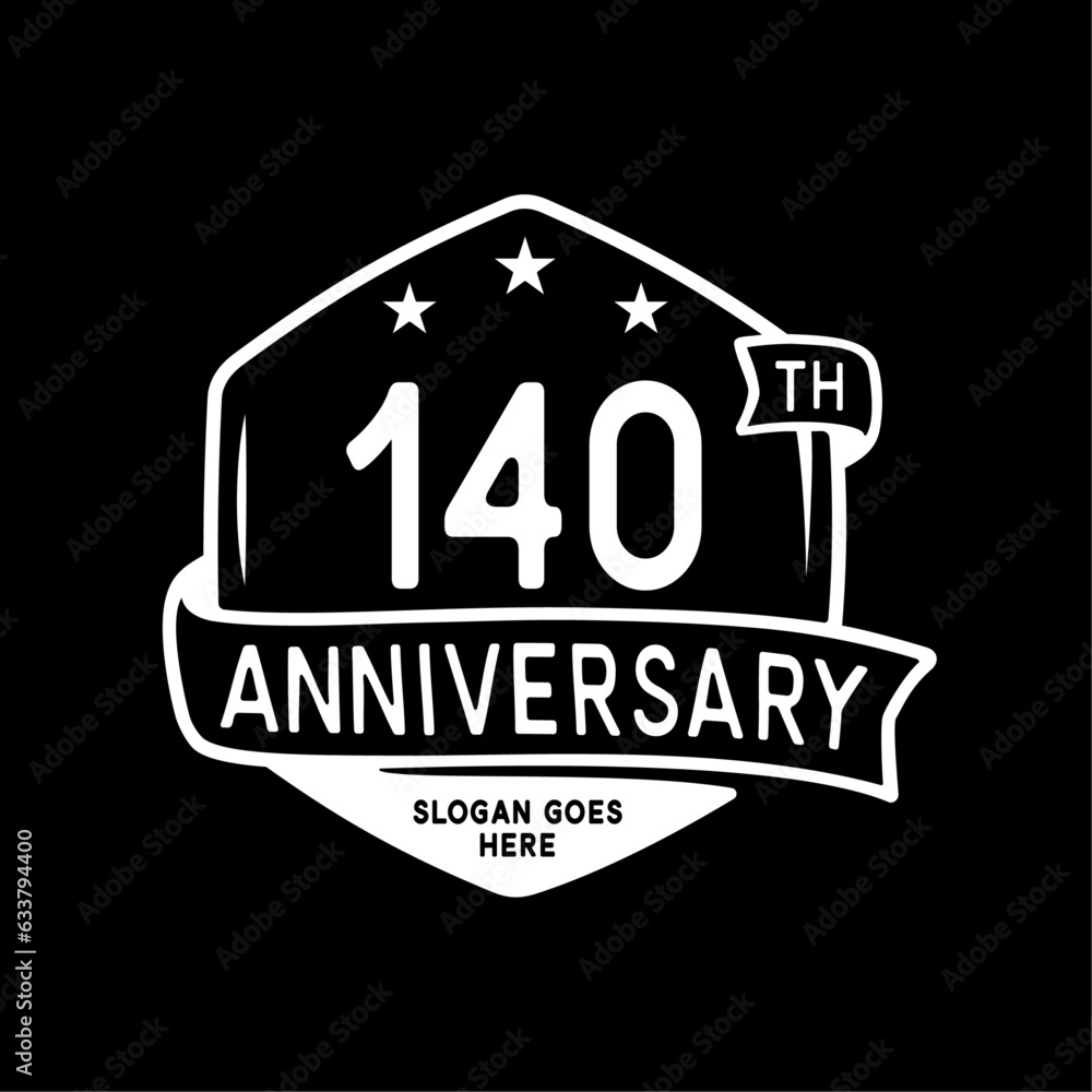 140 years anniversary celebration hexagon design template. 140th anniversary logo. Vector and illustration.
140 years anniversary celebration hexagon design template. 140th anniversary logo. Vector and illustration.