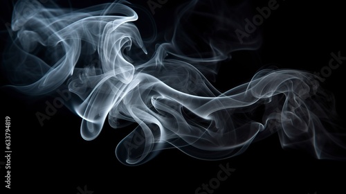 The close up view reveals the mesmerizing patterns and textures within the smoke, The ethereal quality of the smoke against the dark background. AI Generative