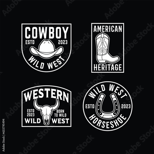 vintage western badge design. for t-shirts, badges, labels, stickers. vintage logo design illustration