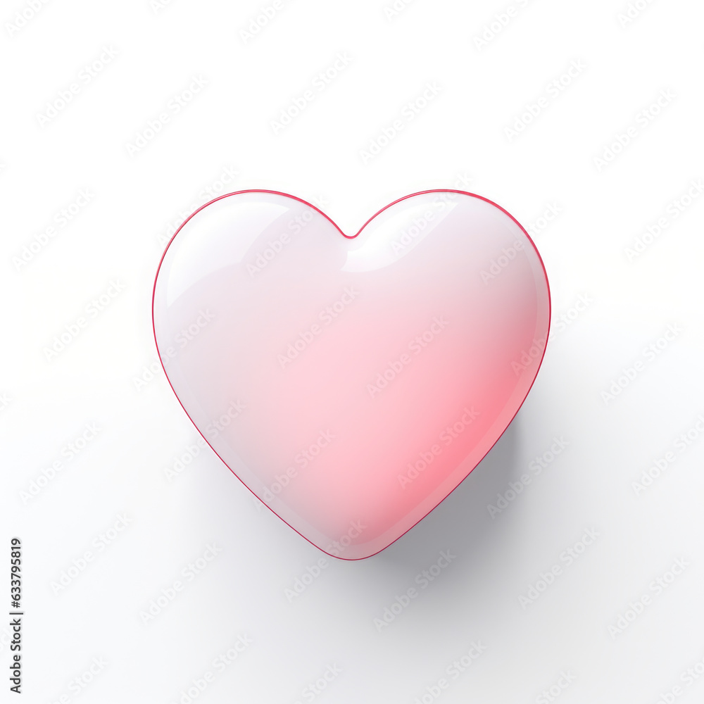 A heart shaped object on a white surface. Happy Valentine's day.