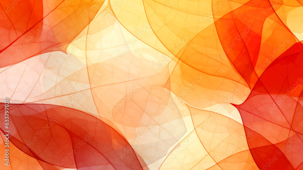 Autumn leaves red and orange background. Generative AI