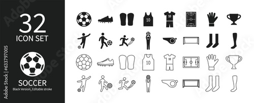 Icon set related to soccer