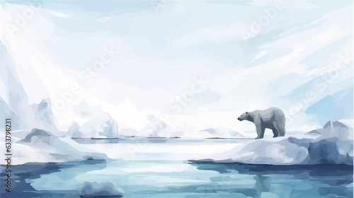 POLAR BEAR LANDSCAPE VIEW ABSTRACT VECTOR NATURE
