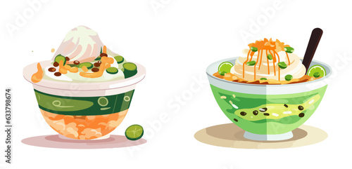 cendol dessert from singapore vector art
