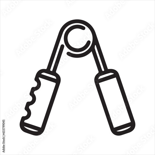 Spring hand grip icon. Vector and line