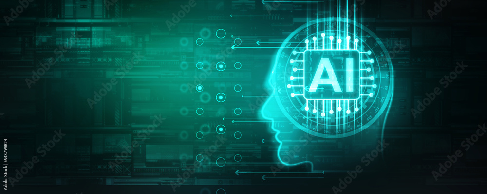 Fototapeta premium 2d illustration Artificial Intelligence (AI) concept