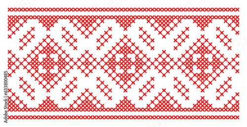 Vector illustration of Ukrainian ornament in ethnic style, identity, vyshyvanka, embroidery for print clothes, websites, banners