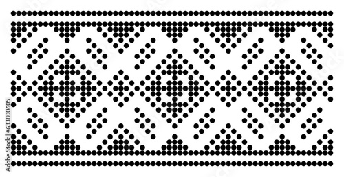 Vector illustration of Ukrainian ornament in ethnic style, identity, vyshyvanka, embroidery for print clothes, websites, banners