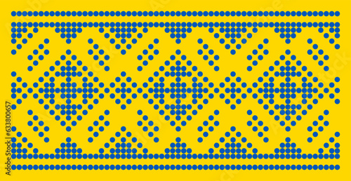 Vector illustration of Ukrainian ornament in ethnic style, identity, vyshyvanka, embroidery for print clothes, websites, banners