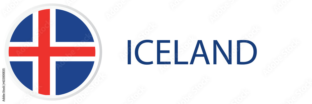 Obraz premium Iceland flag in web button, button icons.