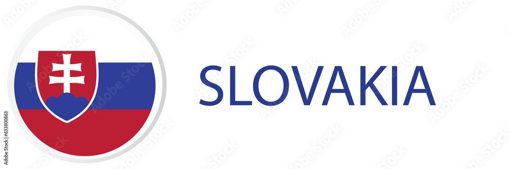 Slovakia flag in web button, button icons.