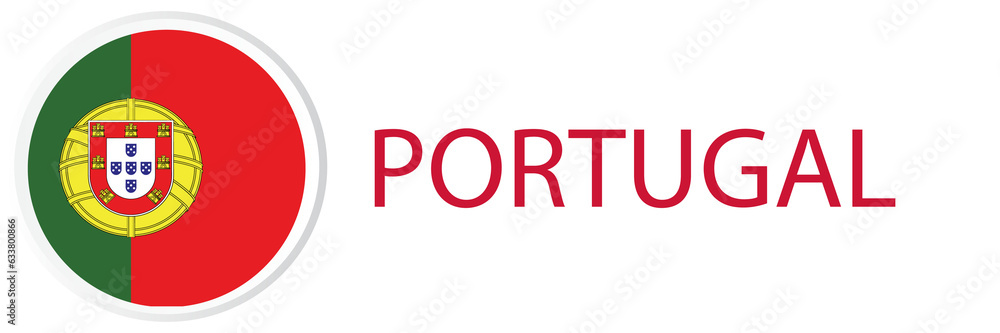 Obraz premium Portugal flag in web button, button icon.