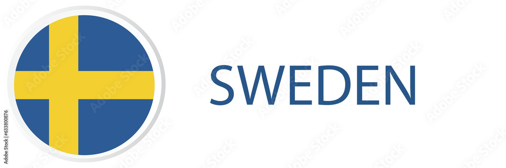Sweden flag in web button, button icon. Sweden flag in web button, button icon.
