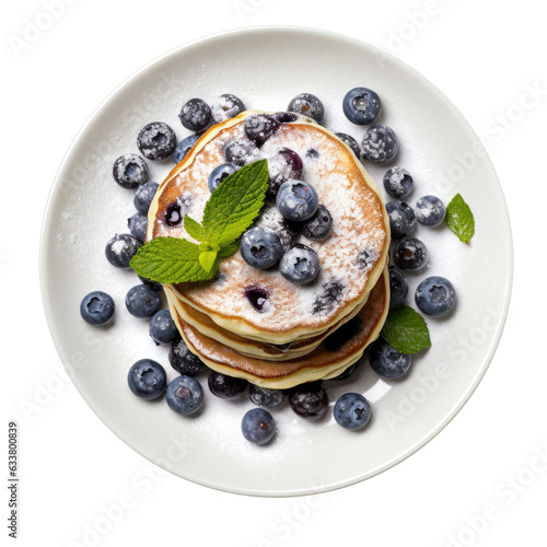 Plate of Pancakes with Blue...